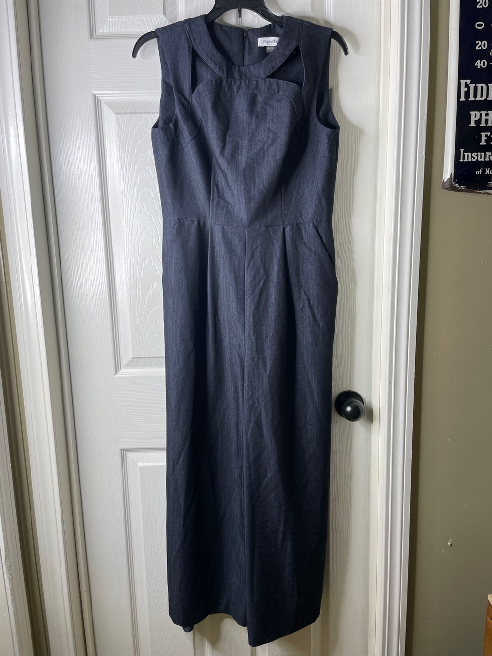 Calvin Klein Black Sleeveless Maxi Jumpsuit. Size 6